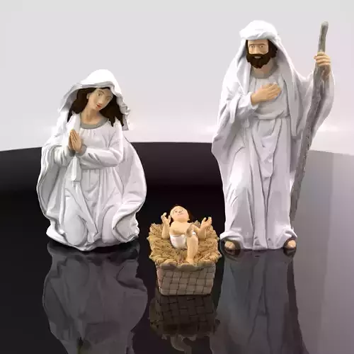 Christmas Manger Birth Pack Child cradle Baby Jesus Joseph Mary 3D print model Christmas Manger Birth Pack Child cradle Baby Jesus Joseph Mary 3D print model