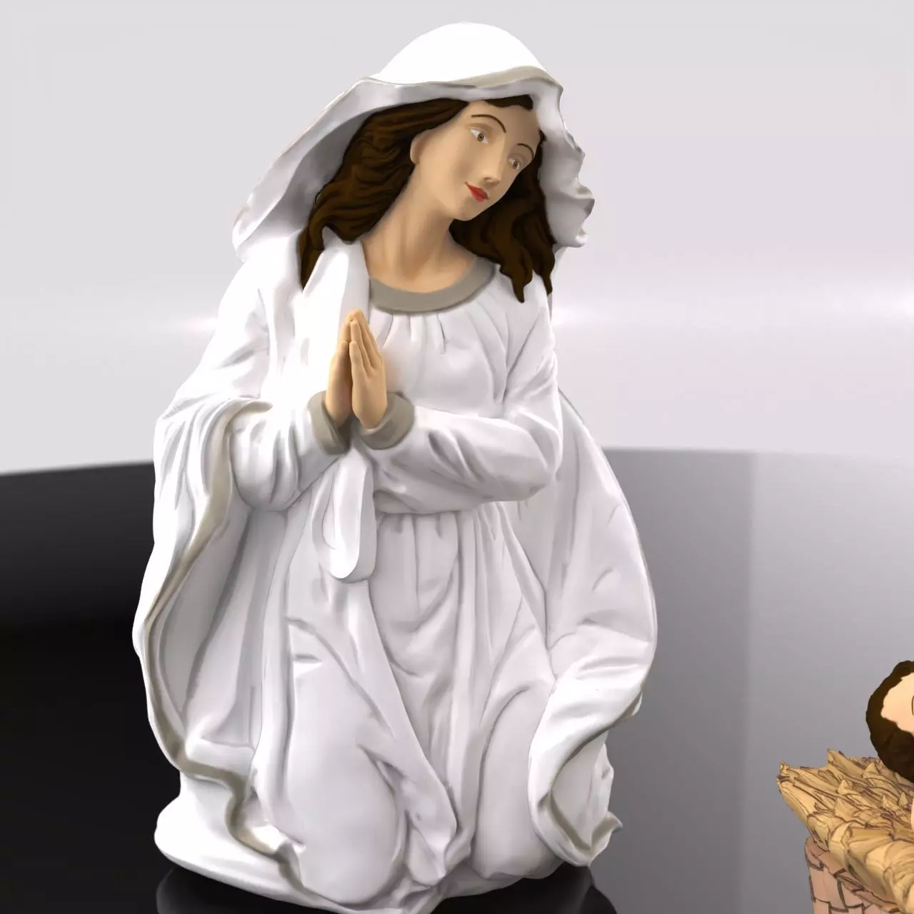 Christmas Manger Birth Pack Child cradle Baby Jesus Joseph Mary 3D print model_4