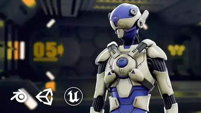 CYBORGTOPIA B-15  Rigged for Unreal Engine - Unity - MIXAMO
