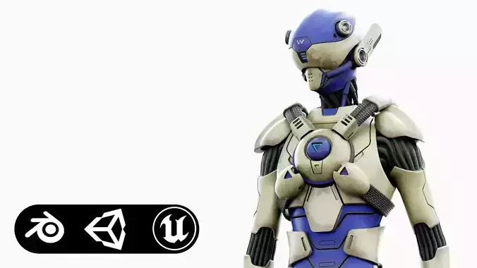 CYBORGTOPIA B-15  Rigged for Unreal Engine - Unity - MIXAMO