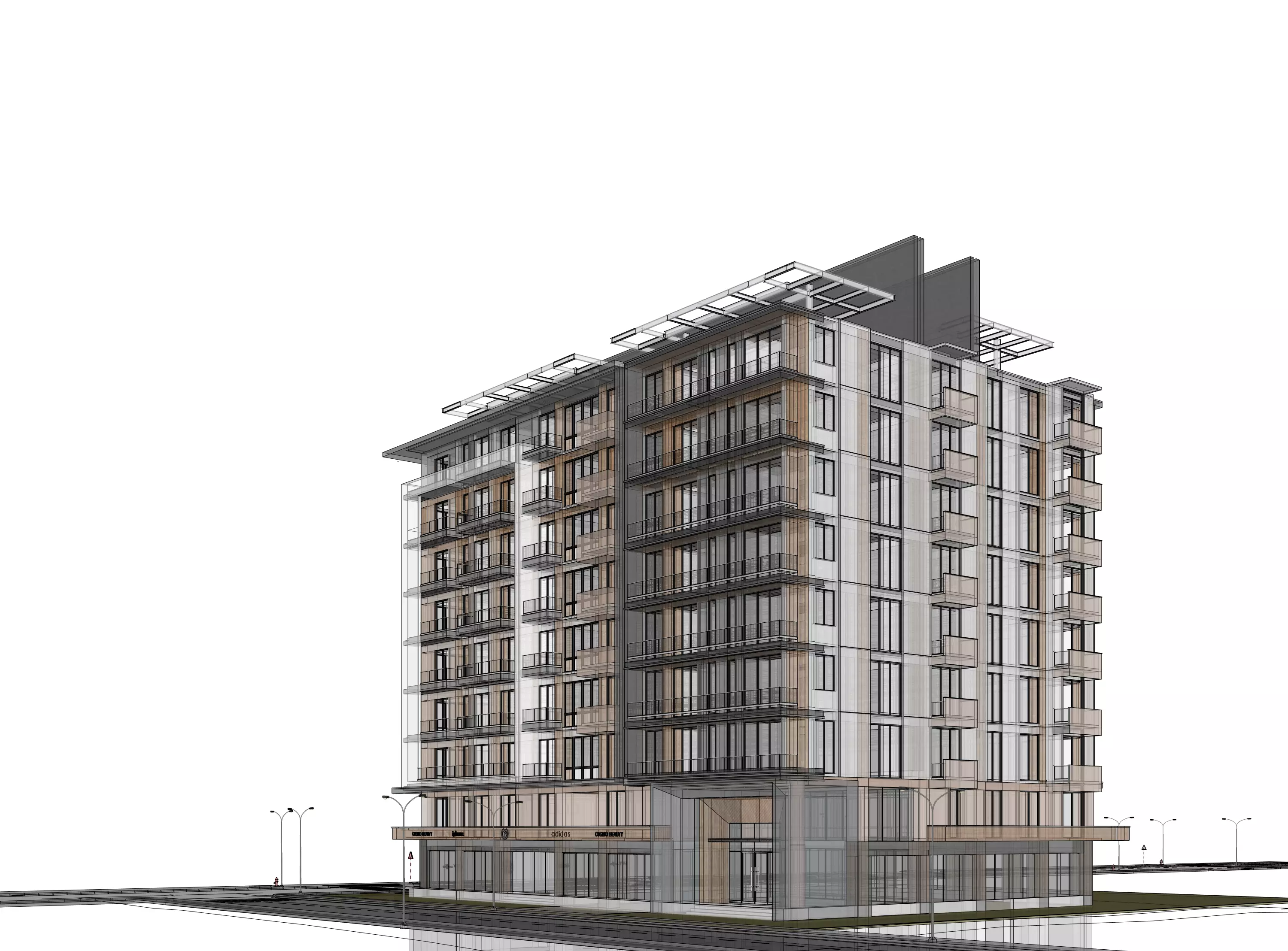 Modern Apartment Exterior 3D model_20