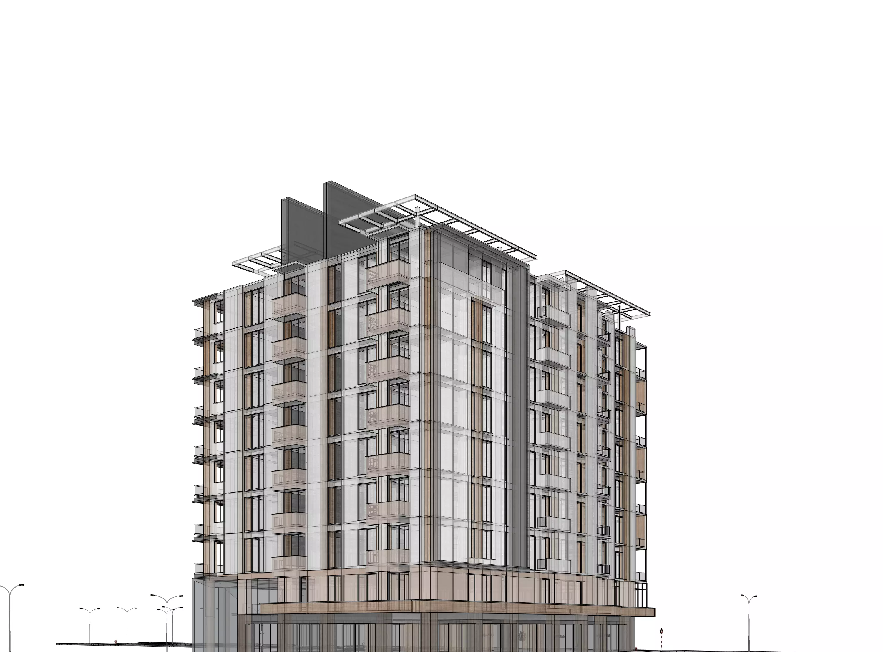 Modern Apartment Exterior 3D model_19