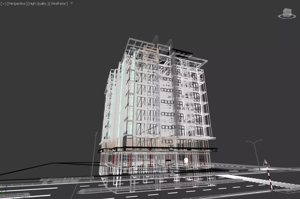 Modern Apartment Exterior 3D model_14