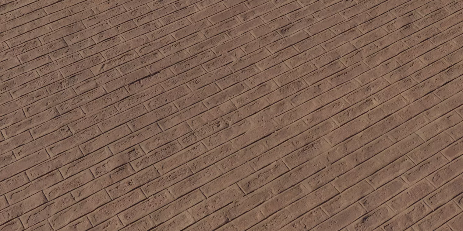 Old Red Clay Brick Wall PBR Texture Texture_1