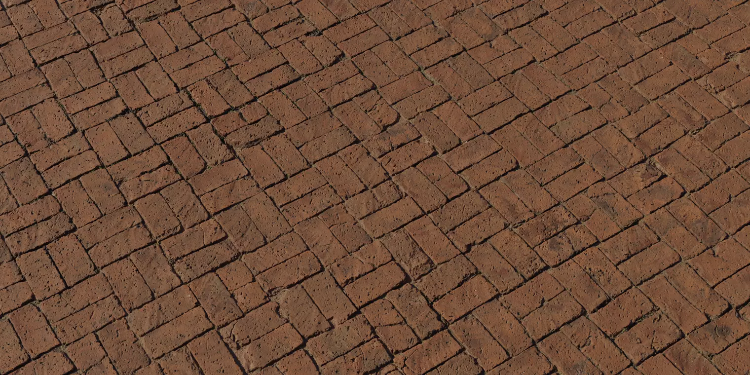 Old Clay Brick Pavers Floor Texture_1