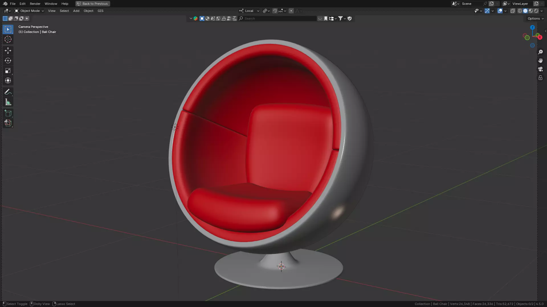 Ball Chair 3D model_2