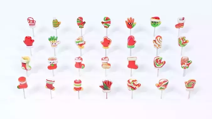 Christmas style gloves socks lollipop