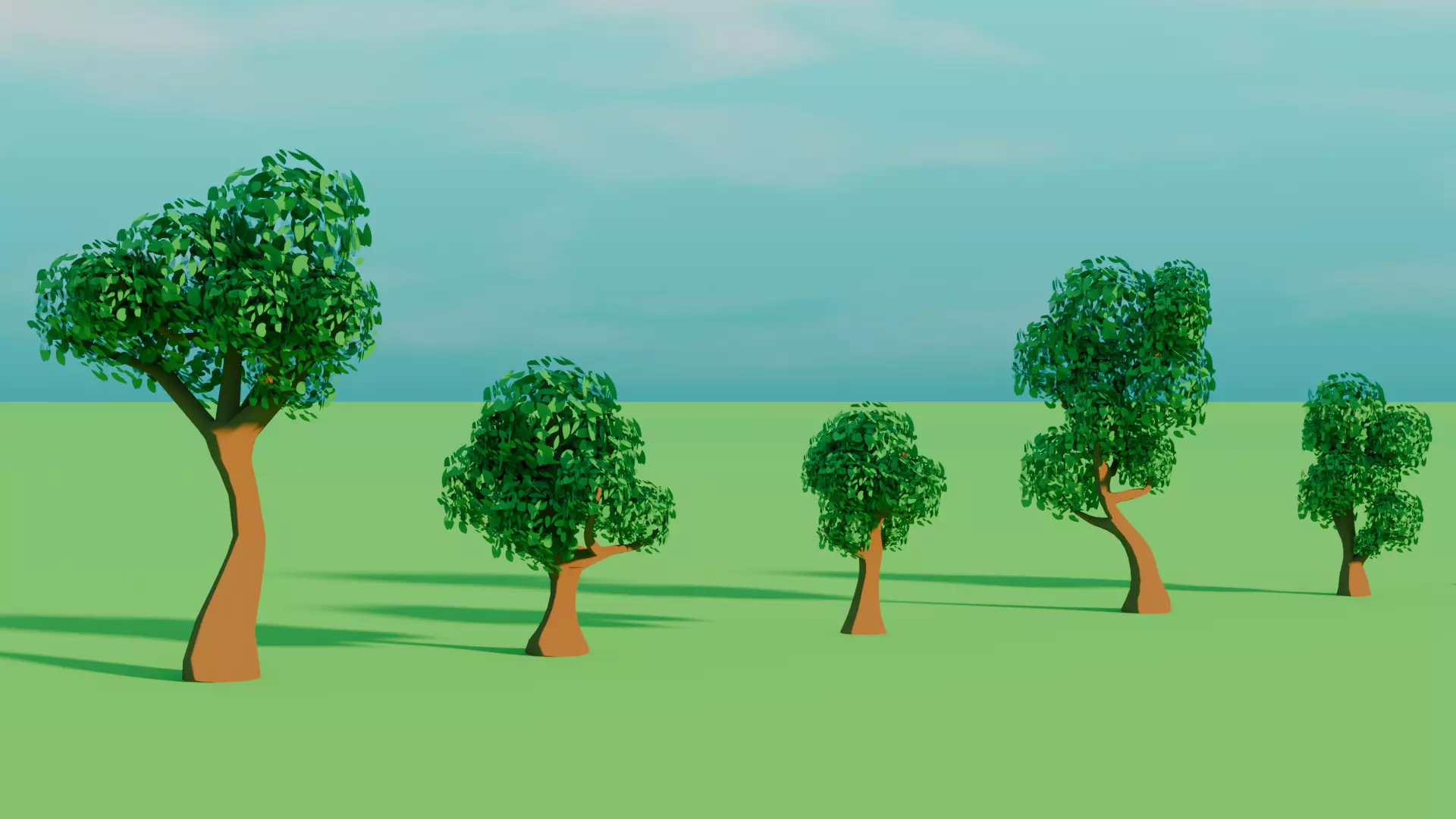Low Poly Styalized Tree Pack for Games or Animation Low-poly 3D model_1