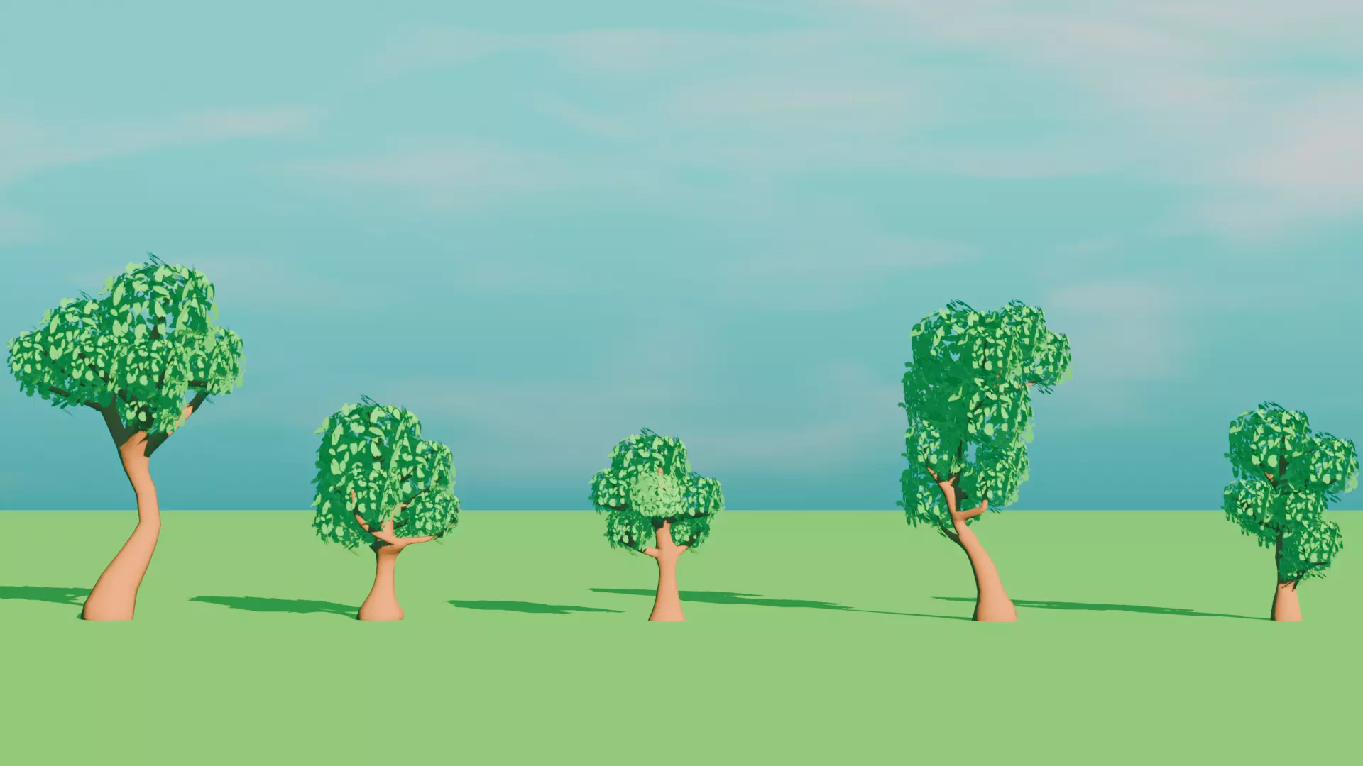 Low Poly Styalized Tree Pack for Games or Animation Low-poly 3D model_4