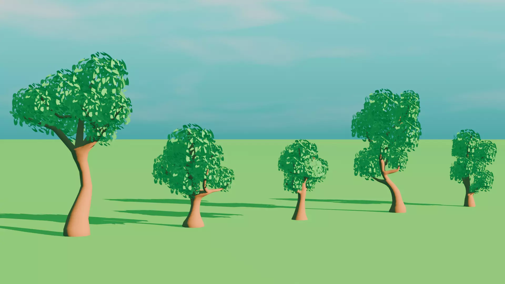 Low Poly Styalized Tree Pack for Games or Animation Low-poly 3D model_0