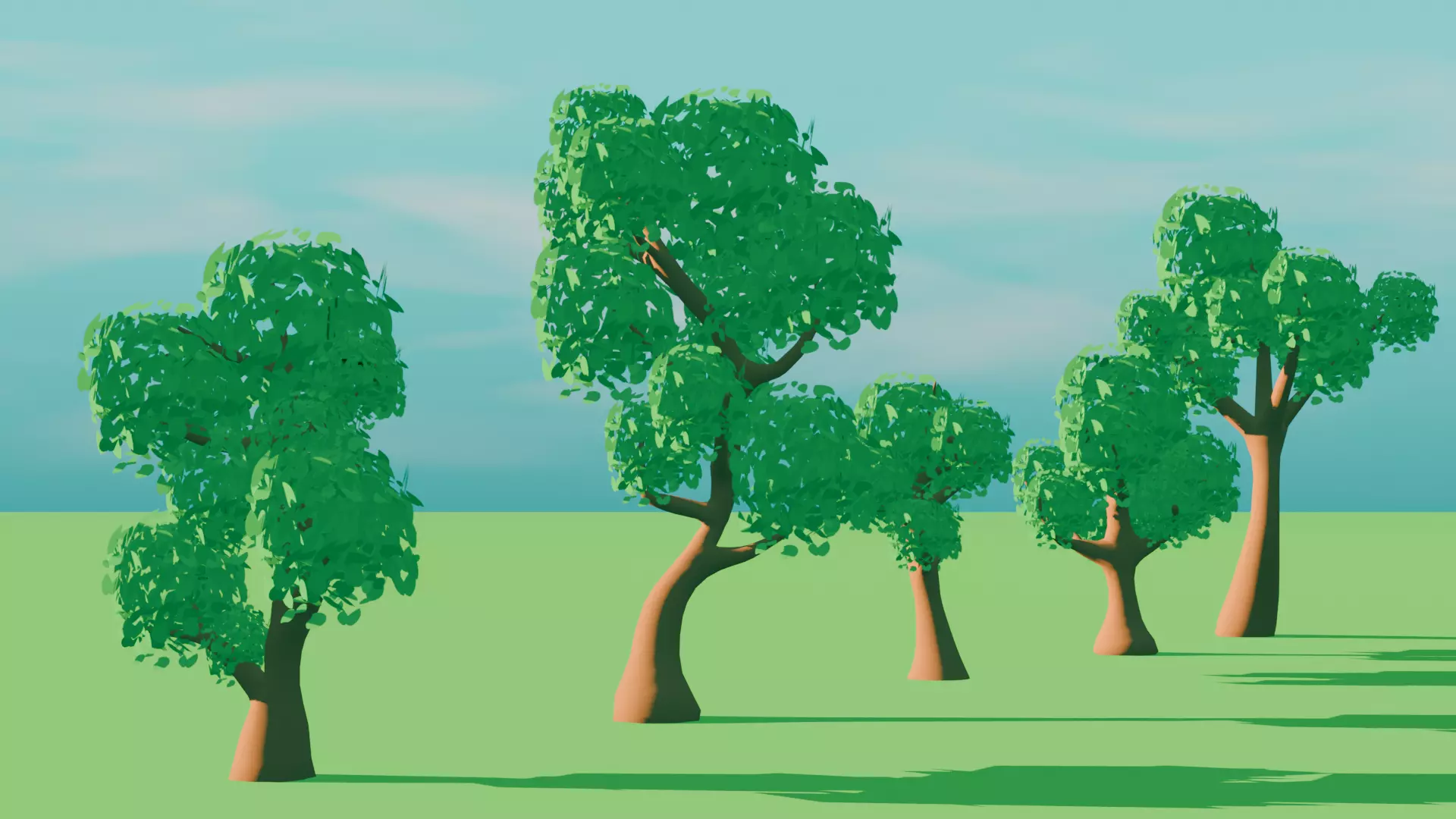 Low Poly Styalized Tree Pack for Games or Animation Low-poly 3D model_3