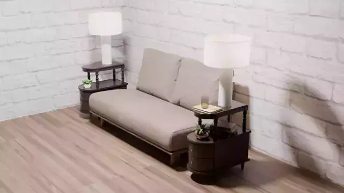 Round Front Sofa Side Table