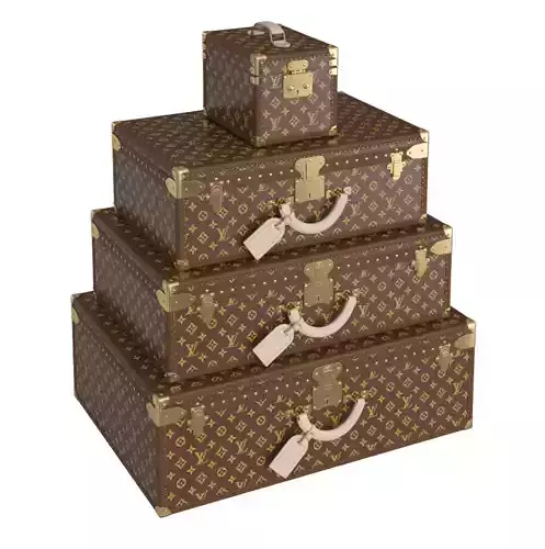 Louis Vuitton Suitcases 3D model