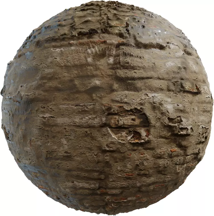 Layered Plaster Skim over Brick Texture