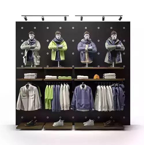 clothes shop outdoor clothing 01 3D model