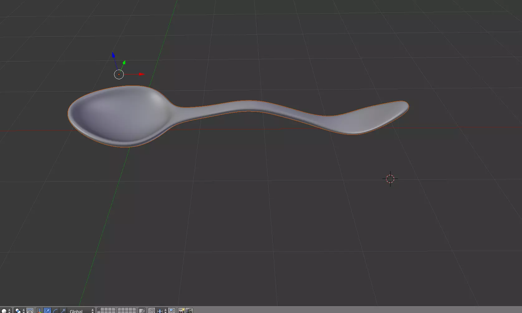 The spoon Low-poly 3D model_0