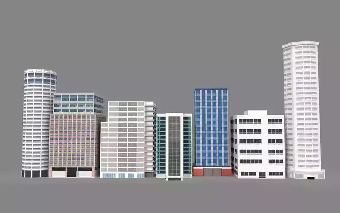 Building Pack Low poly 3D model