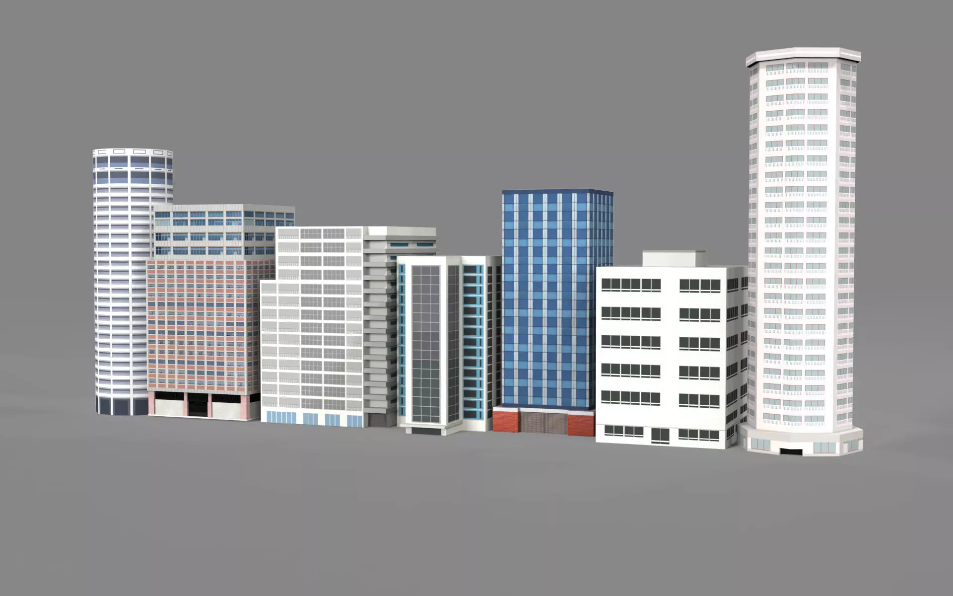 Building Pack Low poly 3D model_8