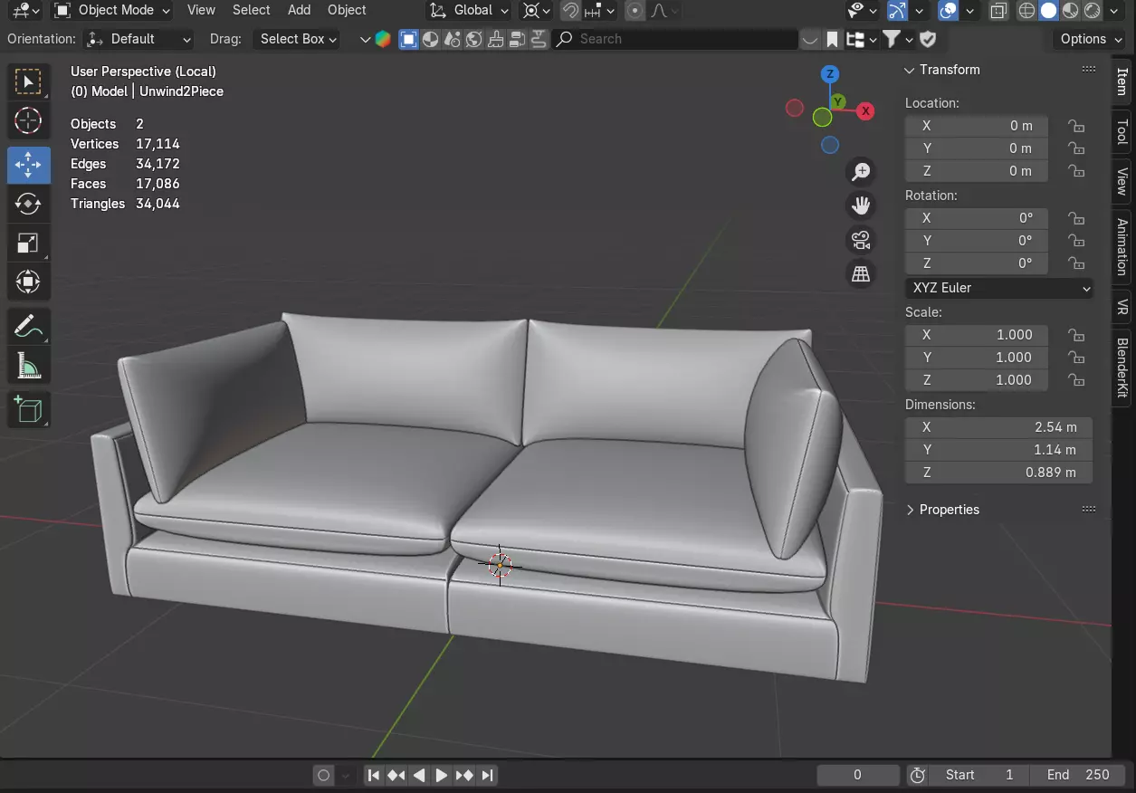 Unwind 2 Piece Slipcovered Sofa 3D model_12