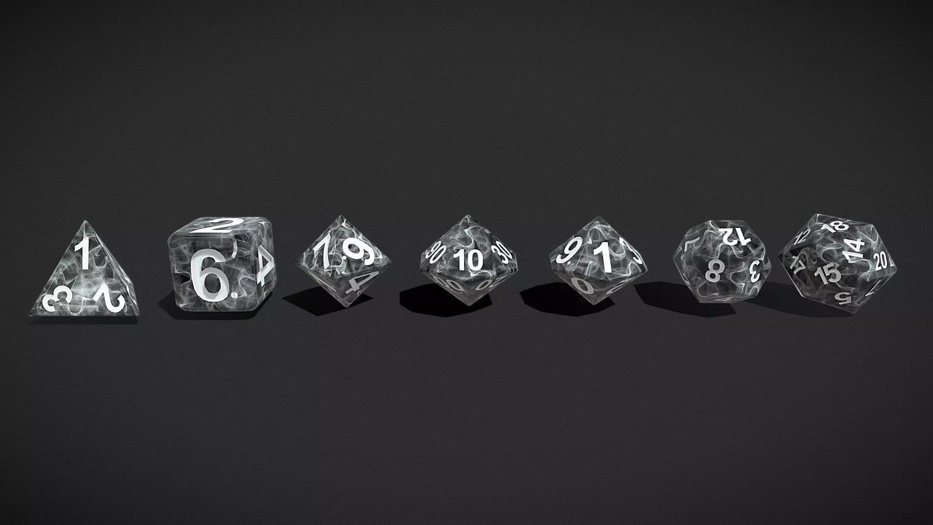 RPG DND dice Low-poly 3D model