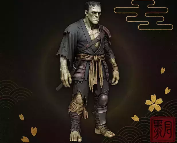 Samurai Frankenstein 3D Print  3D Model for Game Yokai