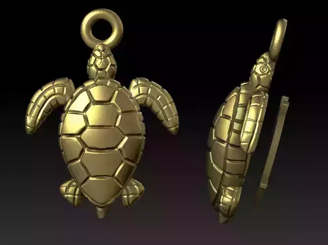 Turtle Pendant 3D Model