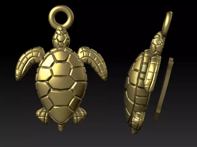 Turtle Pendant 3D Model 3D print model_0