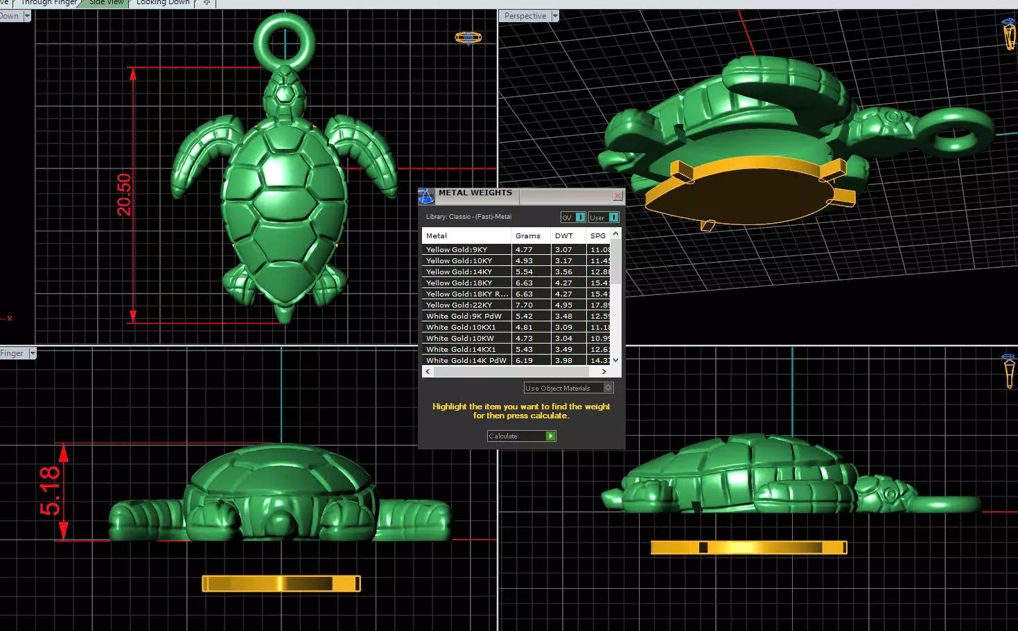 Turtle Pendant 3D Model 3D print model_1