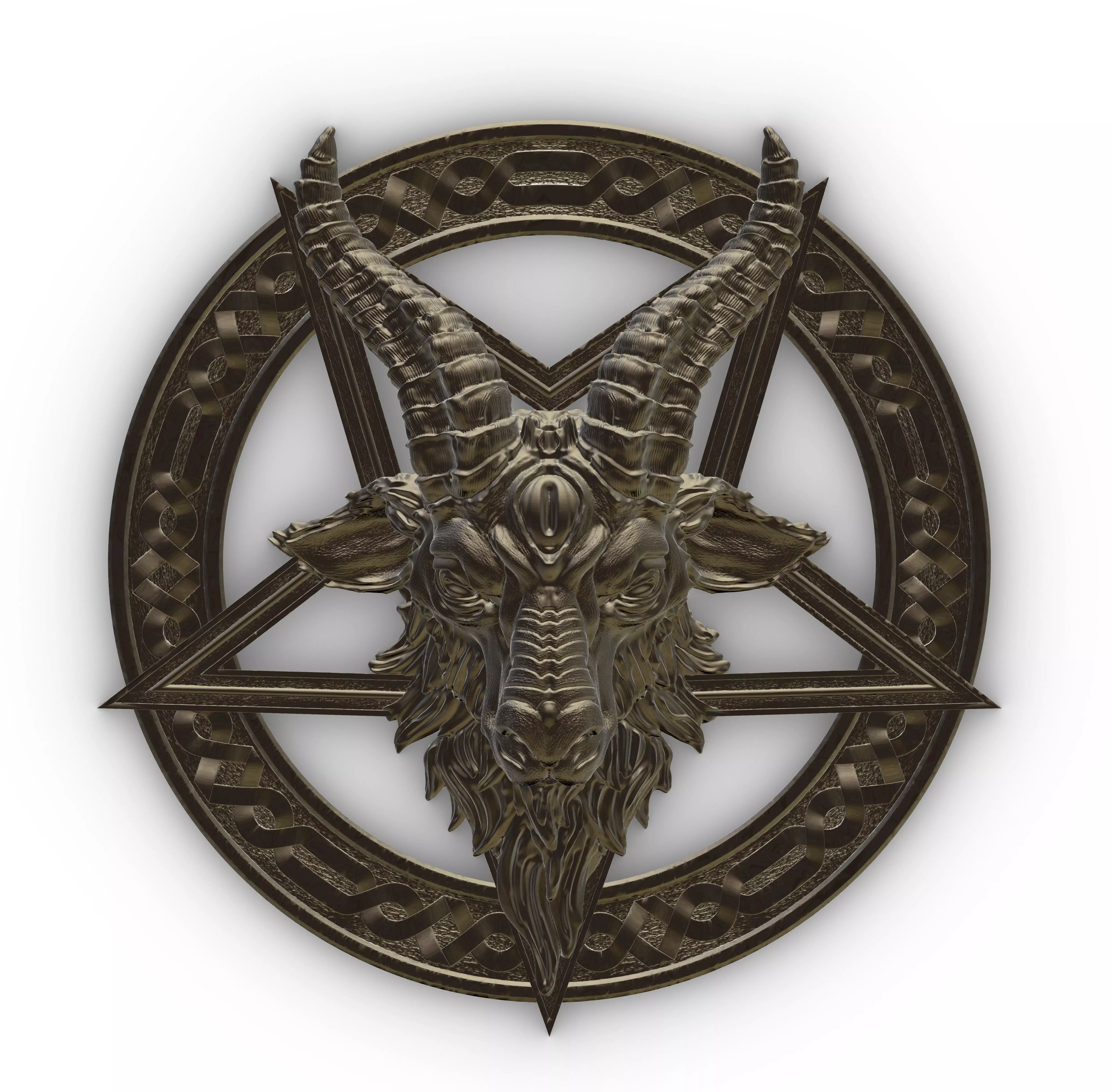 Sigil Of Baphomet - Goat Head Pentagram 3D print model_0