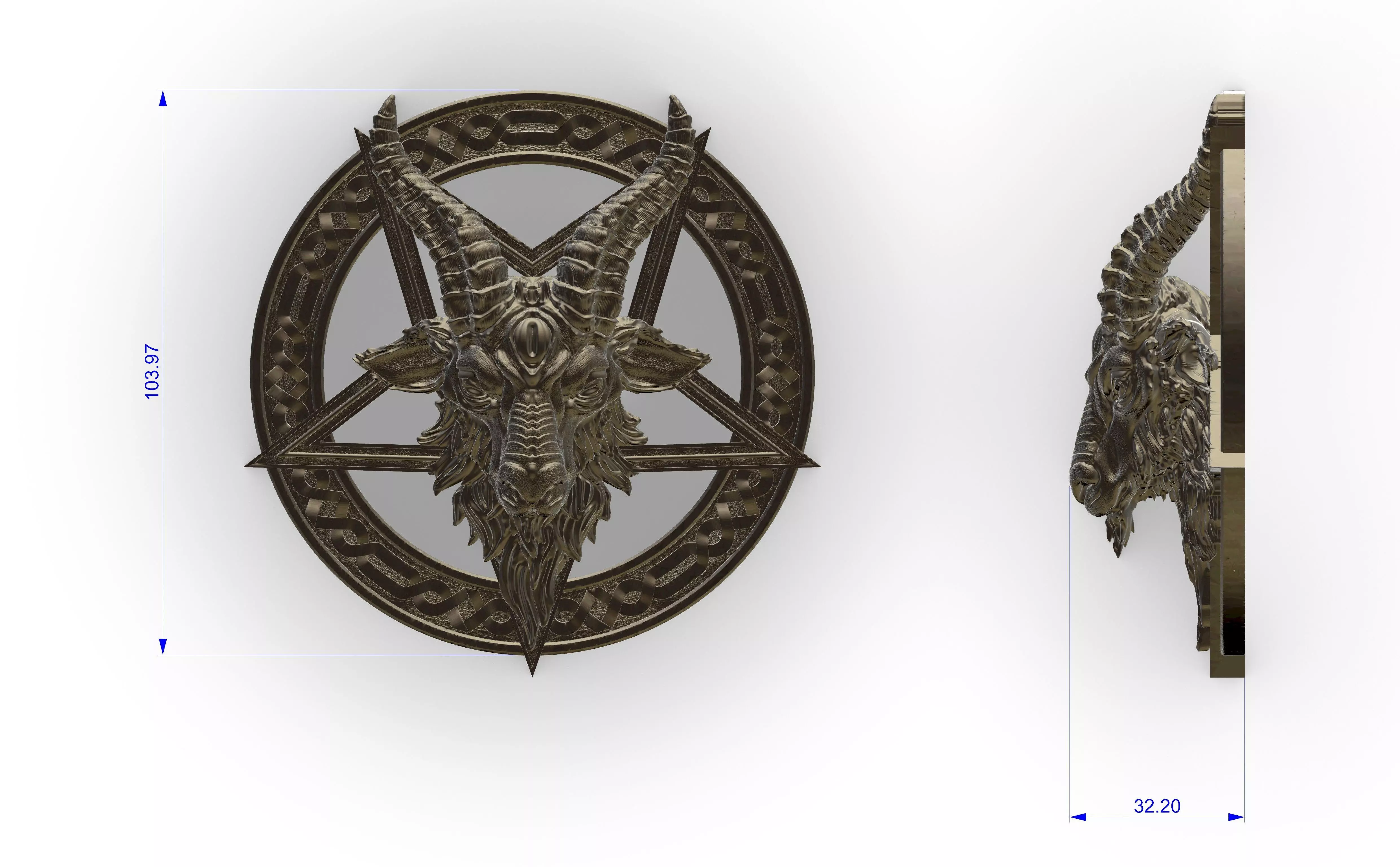 Sigil Of Baphomet - Goat Head Pentagram 3D print model_1