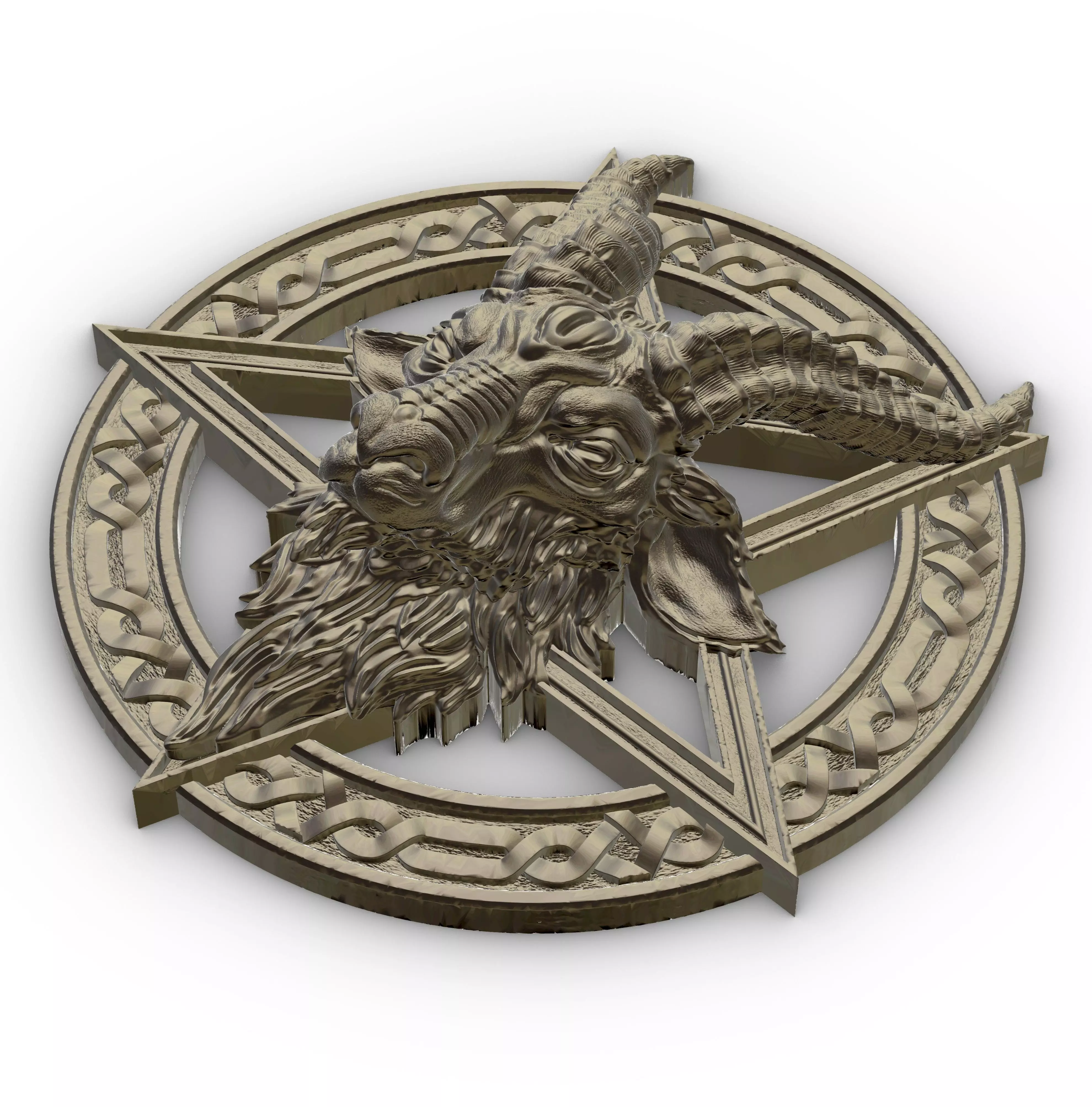Sigil Of Baphomet - Goat Head Pentagram 3D print model_3