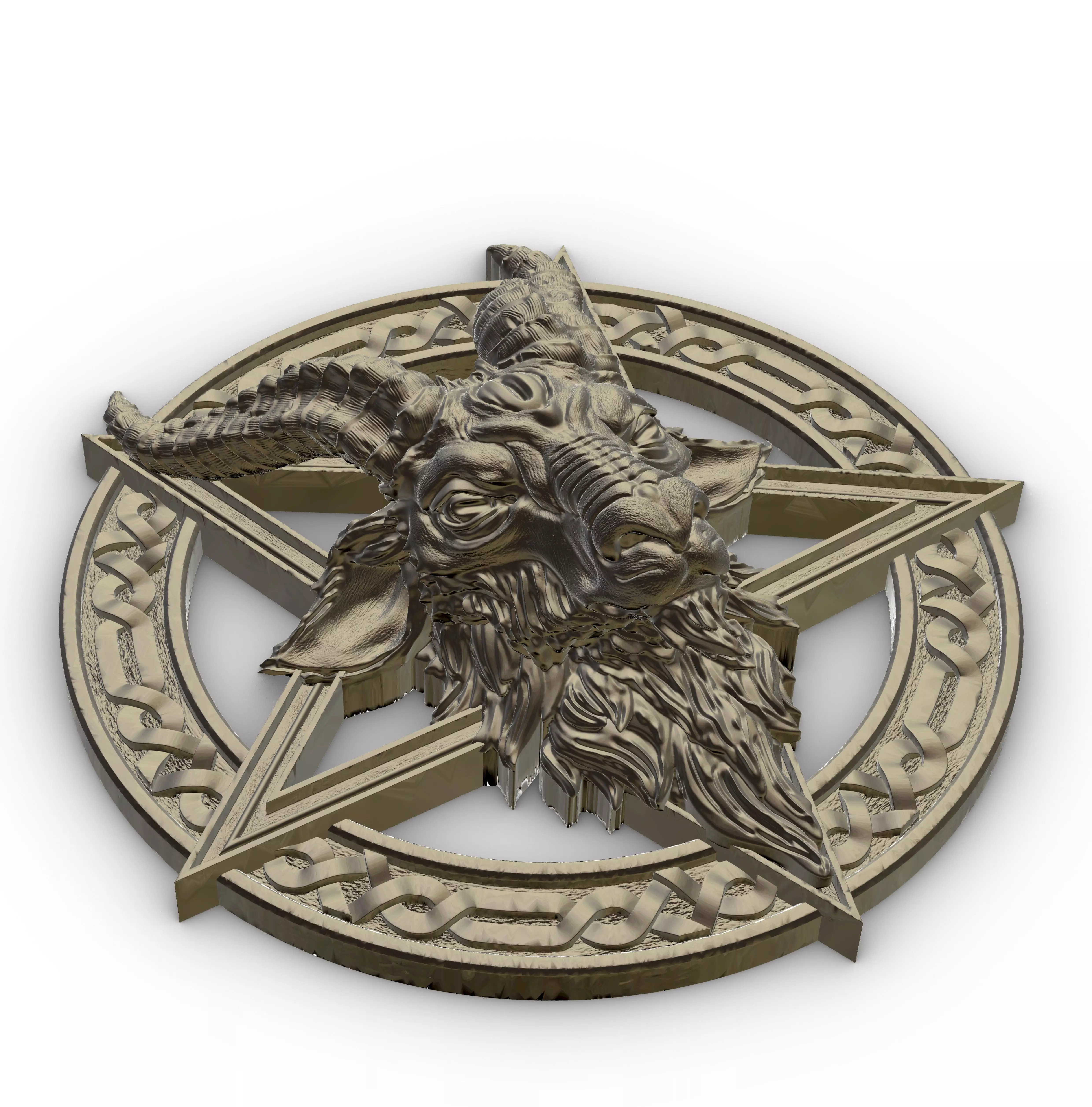 Sigil Of Baphomet - Goat Head Pentagram 3D print model_2