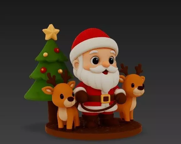 Santa and Friends Christmas 3D Scene 3D print model_4