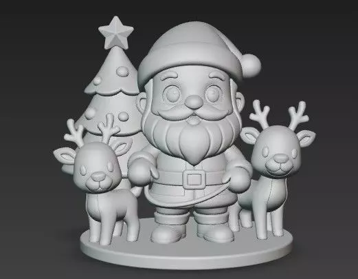 Santa and Friends Christmas 3D Scene 3D print model_2