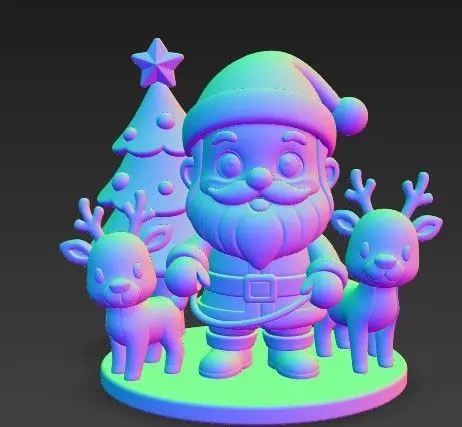 Santa and Friends Christmas 3D Scene 3D print model_5