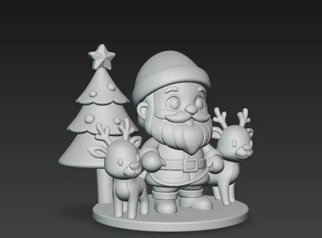 Santa and Friends Christmas 3D Scene 3D print model_3
