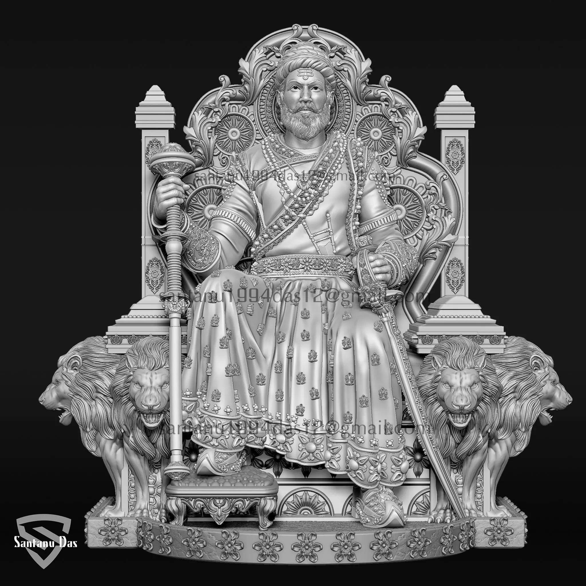 Chhatrapati Shivaji Maharaj 3dPrint 3D print model_5