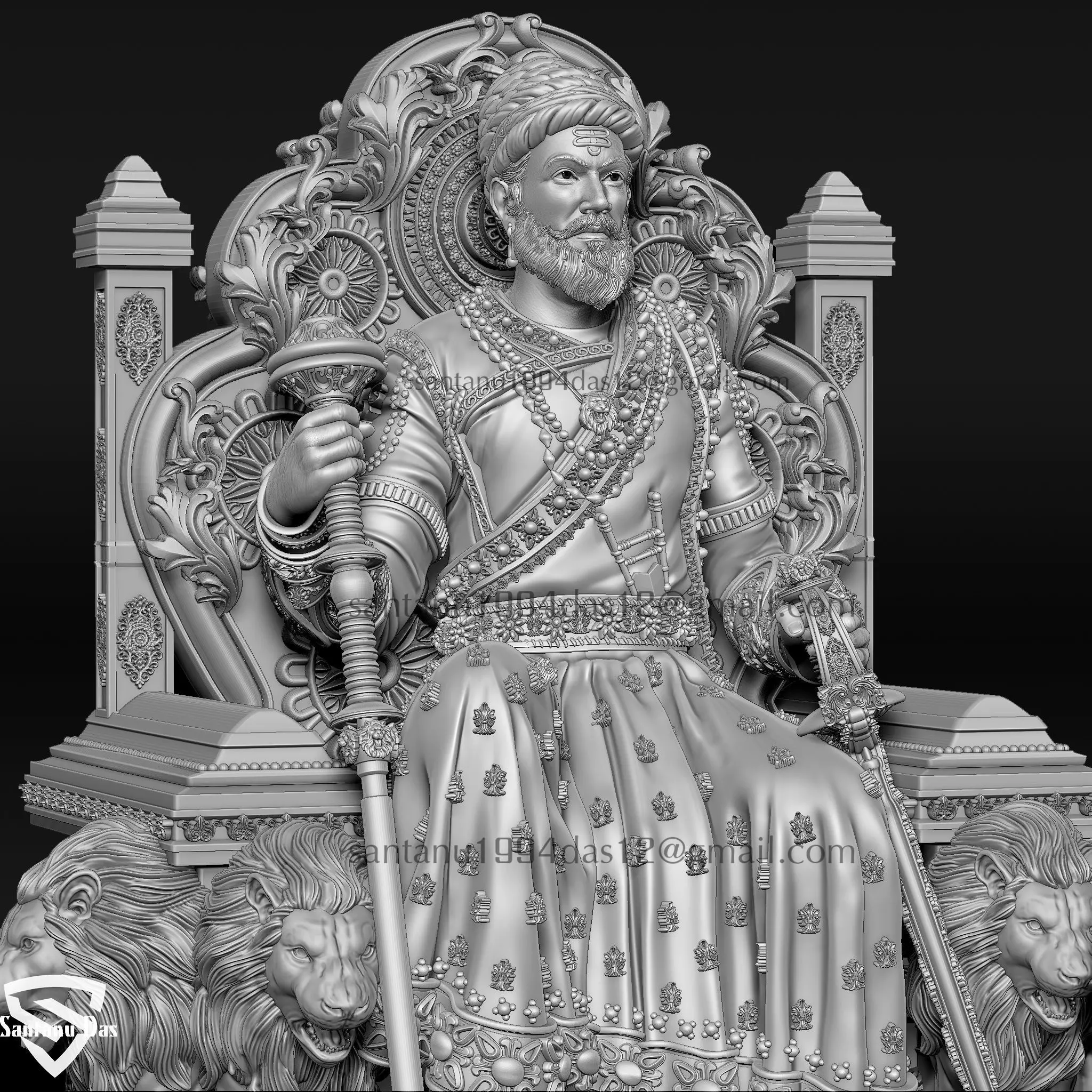 Chhatrapati Shivaji Maharaj 3dPrint 3D print model_7