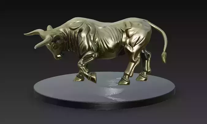 Golden Bull Sculpture