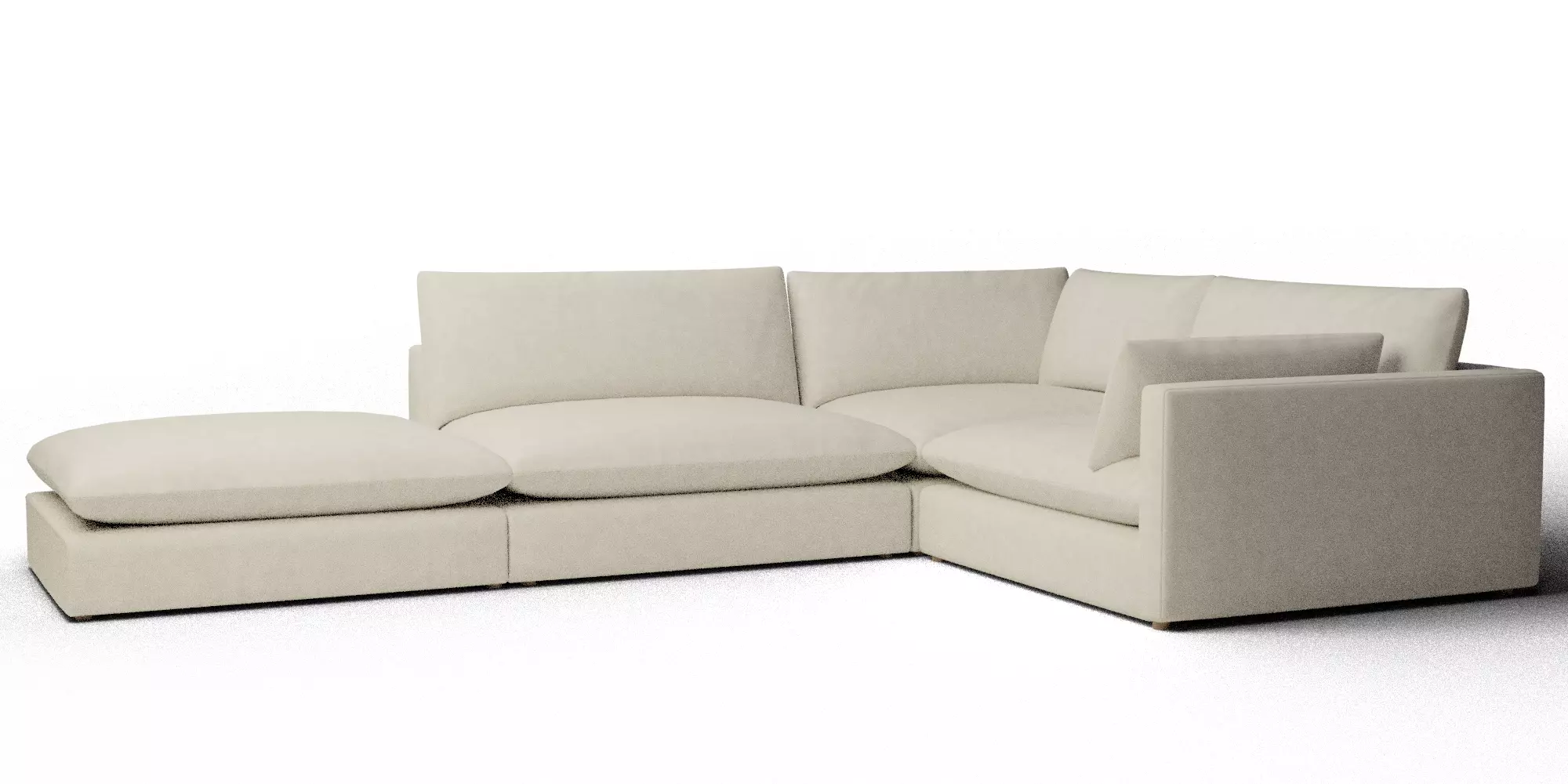 Unwind 4 Piece Slipcovered Sofa 3D model_2