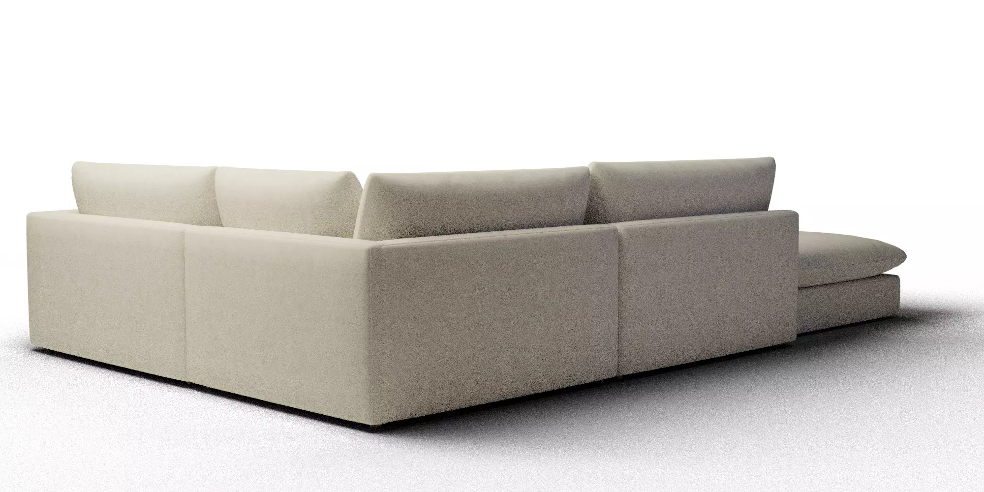 Unwind 4 Piece Slipcovered Sofa 3D model_7