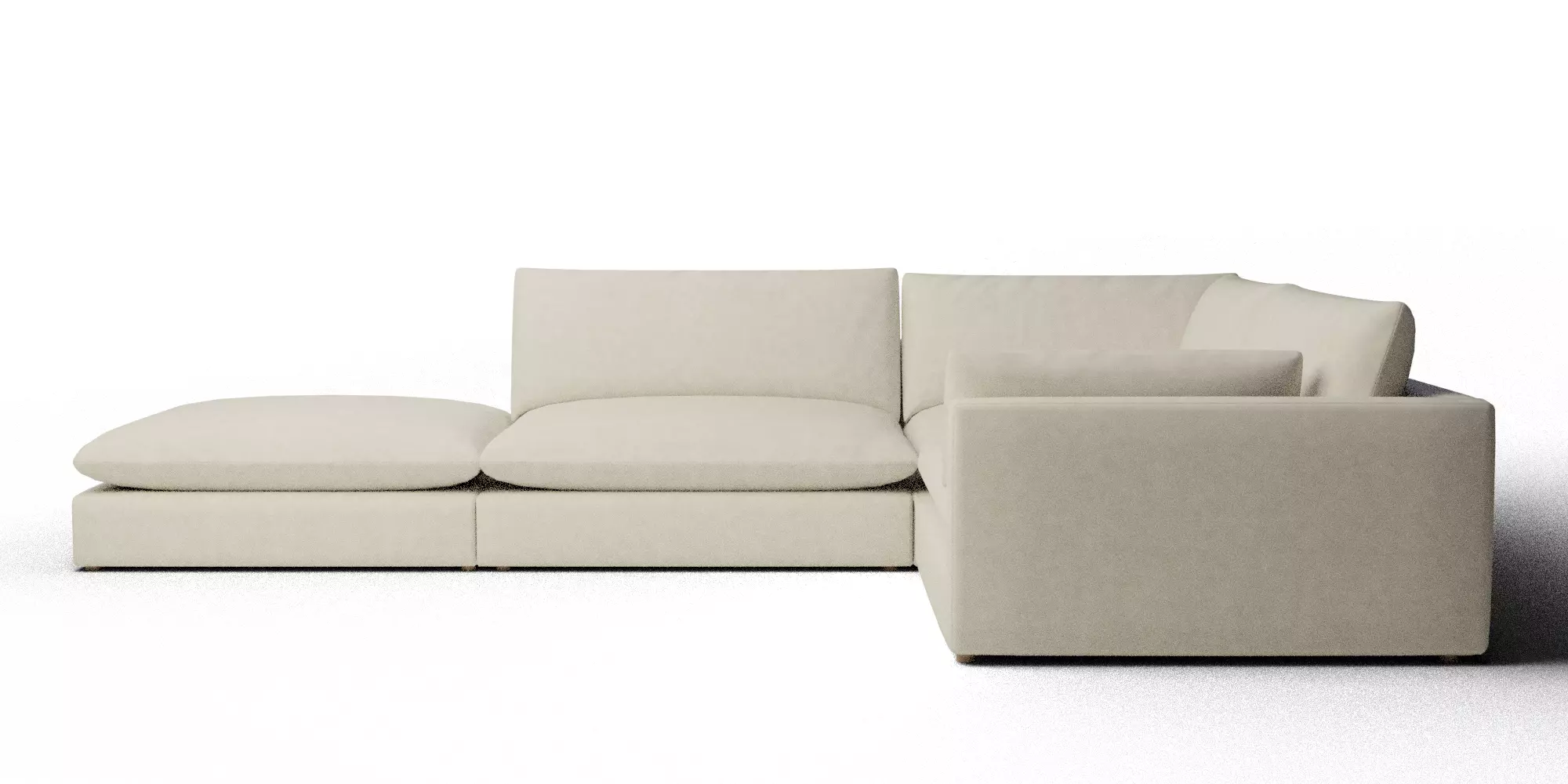 Unwind 4 Piece Slipcovered Sofa 3D model_3