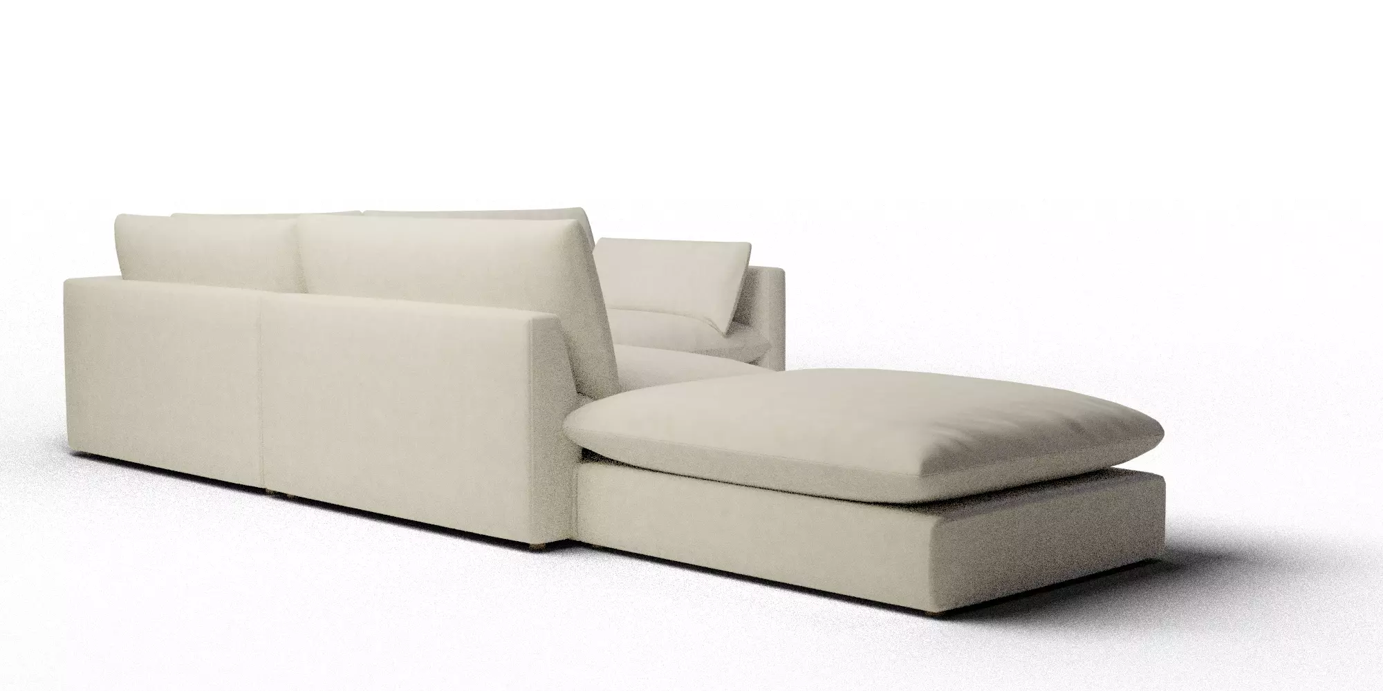 Unwind 4 Piece Slipcovered Sofa 3D model_5