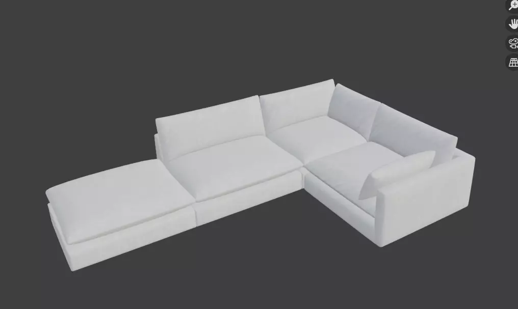 Unwind 4 Piece Slipcovered Sofa 3D model_15