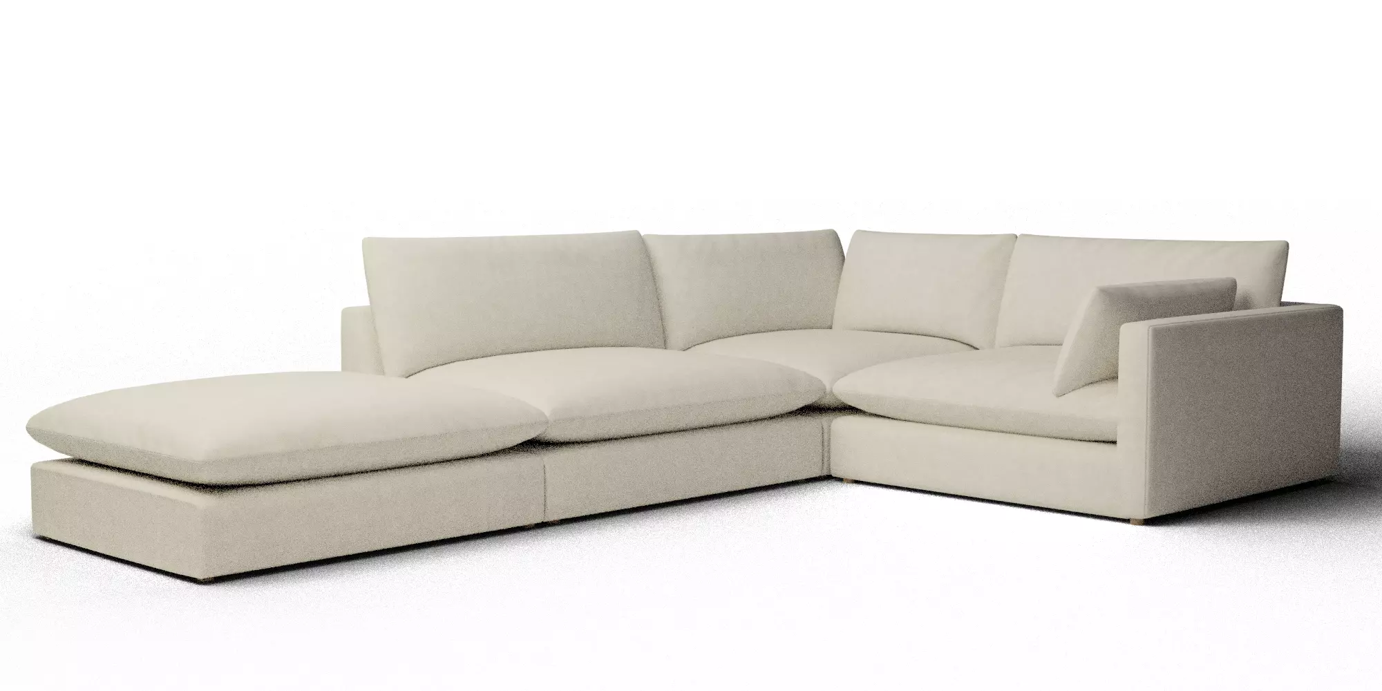 Unwind 4 Piece Slipcovered Sofa 3D model_0