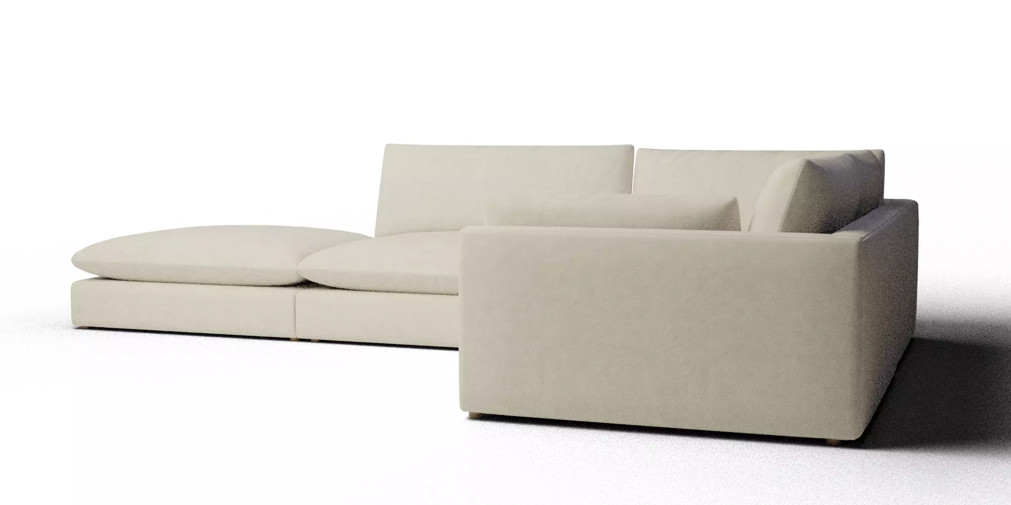 Unwind 4 Piece Slipcovered Sofa 3D model_11