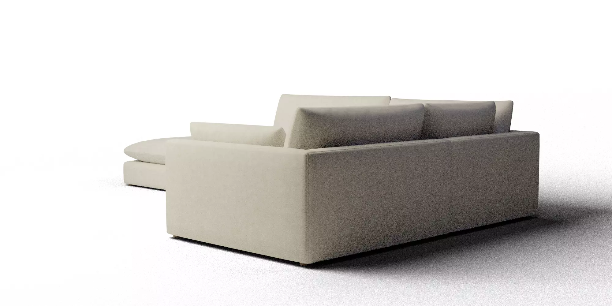 Unwind 4 Piece Slipcovered Sofa 3D model_9