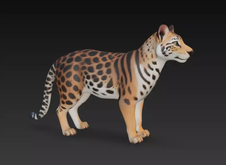 Standing Tiger 3D model_1