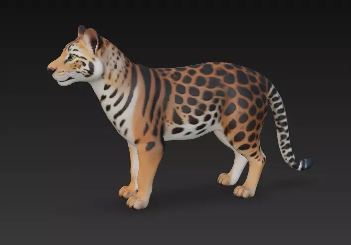 Standing Tiger 3D model_0