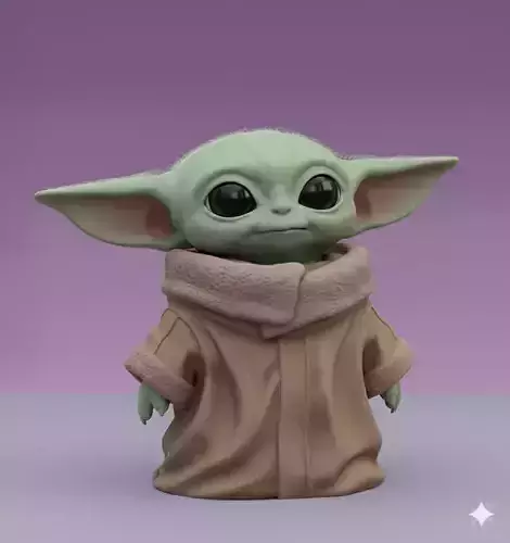 Grogu Baby Yoda Chibi Collectible 3D Figure